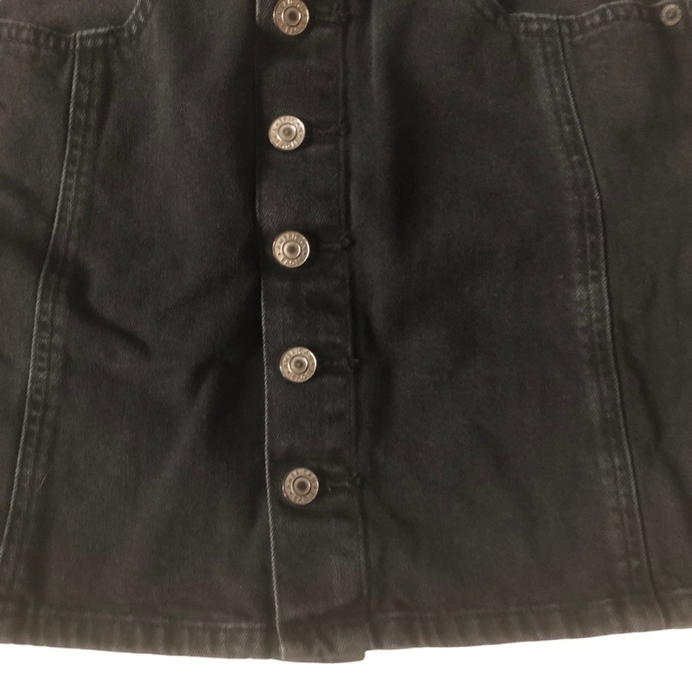 American Eagle Black Button Front Stretch Mini Sk… - image 5